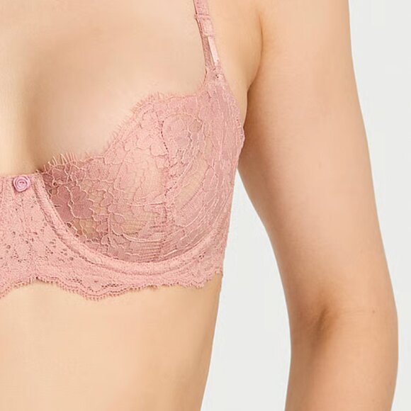 Victoria's Secret unlined Demi Lace Bra in Blush Pink - Picture 9 of 10